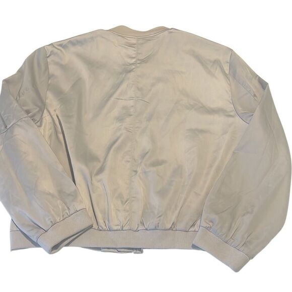 Lunik Silver Gray Embroidered Detail Full Zip Varsity Jacket Size XL - Picture 2 of 11